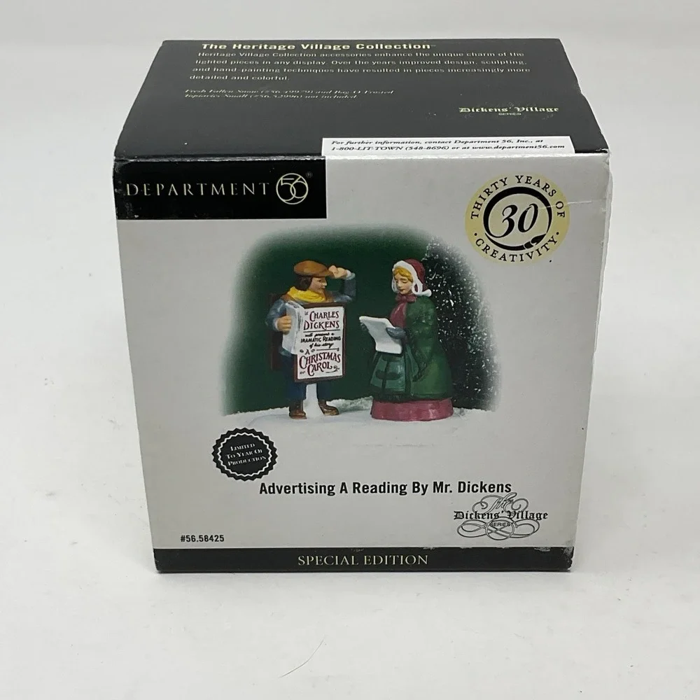Dept 56 Dickens Village Heritage Advertising A Reading By Mr Dickens 56.58425